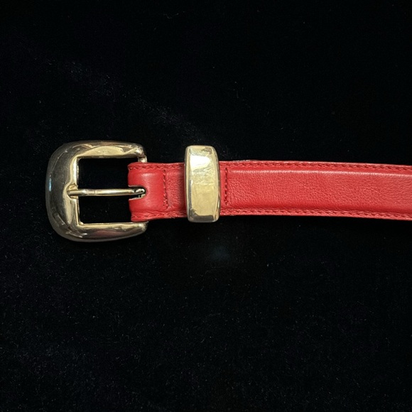 Ginnie Johansen Red Leather Belt - Picture 2 of 6